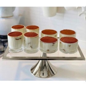 Resim Gümüş Ayaklı Dikdörtgen Kek, Kurabiye Ve Pasta Standı 