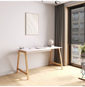 Resim Lagomood Denge Çalışma Masası 140 cm Beyaz Meşe Beyaz - Meşe 