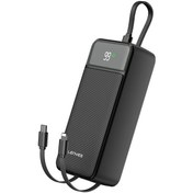 Resim Lenyes Dijital LED Ekranlı Type-C ve Lightning Kablolu Powerbank Lenyes PX355D 22.5W 30.000mAh Siyah 