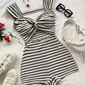 Resim Şık Çizgili Pantolon Takımı 