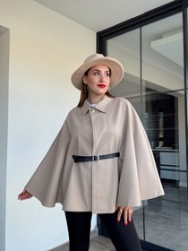 Resim Yakalı kemerli panço taş - STD 