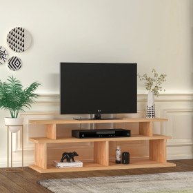 Resim Wood Face Woodface Ella Televizyon Sehpası 120X40 cm Doğal Ahşap Özel Tasarım 