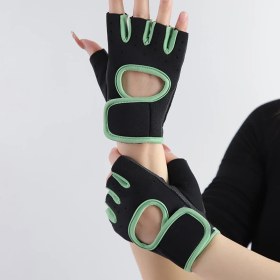 Resim Liangduo Shop Yeşil Stil M Boyutu Yarım Parmak Spor Salonu Spor Eldivenleri Ağırlık Kaldırma Spor Açık Hava Spor Eldivenleri Bisiklet Nefes Şok Emme Egzersiz Eldivenleri (Yurt Dışından) 