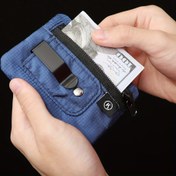 Resim WESSLECO RFID Engelli Seyahat Cüzdanı - Dayanıklı Naylon Para Klipleri ile Güvenli Zipperlı Kart ve Nakit için, Kompakt Gizli Klipler Depolama için Erkek ve Kadın, Basit Düz Renk Tasarımı 