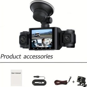 Resim Chuangyinshop 1080p Ultra Hd Araç Kamerası 4 Lens Without Card Ön 1080p Arka Sol Sağ 480p Kayıt 360 Döner Gece Görüşü Döngü Kayıt G-sensor Wdr 