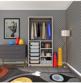 Resim Kenzlife Giysi Dolabı Yalın Crd 180 090 30 Kapaksız Arkalıksız 6 Sepetli Bej 