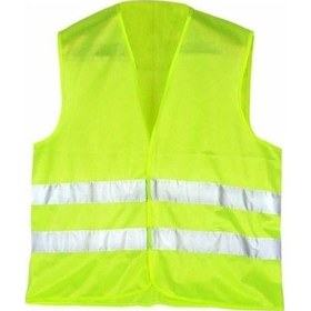 Resim Reflektörlü Fosforlu Standart Sarı İşçi İkaz Yeleği 20 Ad 