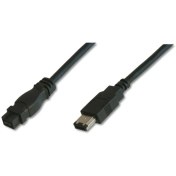 Resim Firewire 800 Bağlantı Kablosu, 9 Pin Erkek - 6 Pin Erkek, 1.8 Metre, Awg: 26/30, Ieee 1394-2008, Ul, Siyah Renk 