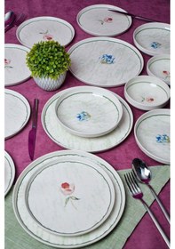 Resim Heda Porselen Ebrusu 18 Parça 6 Kişilik Porselen Yemek Takımı 