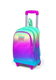 Resim Coral High Kids Renk Geçişli Üç Bölmeli Işıklı Tekerlekli Çekçekli Sırt Çantası 23910 