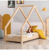 Resim Markaawm Markaawm Ahşap Yatak Montessori Karyola Doğal Çam 90X190 Modera 