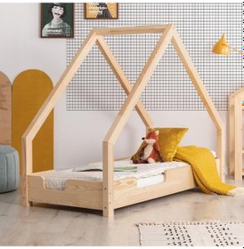 Resim Markaawm Markaawm Ahşap Yatak Montessori Karyola Doğal Çam 90X190 Modera 