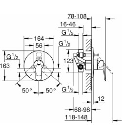 Resim Grohe Bauedge Ankastre Banyo ve Duş Bataryası 29079000 