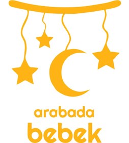 Resim New Jargon Arabada Bebek Var - Ay Yıldız Modifiye Araba Sticker 35cm - Sarı 