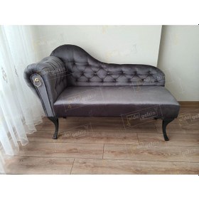 Resim Dekoratif Bihter Koltuk Josefin Puf 130 Cm Siyah Ayak Antrasit 