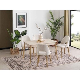 Resim Berit Mutfak Masa Takımı Beyaz - Krem 