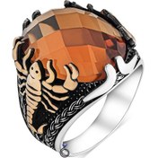 Resim 925 Ayar Gümüş Akrep Figürlü Zultanit Taşlı Erkek Yüzük 