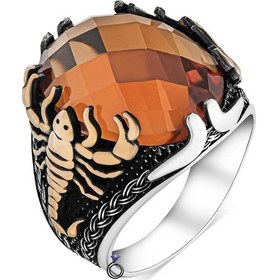 Resim 925 Ayar Gümüş Akrep Figürlü Zultanit Taşlı Erkek Yüzük 