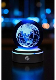 Resim Dünya Işıklı Cam Küre 