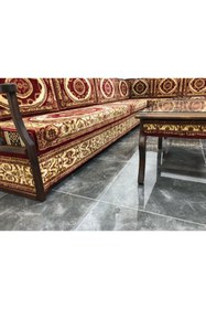 Resim Sultan Sedir Osmanlı Şark Köşesi - 240cm 370cm L Köşe Takımı (2 Sehpa + 2 Puf) - Yerleşim Planını Bildiriniz 