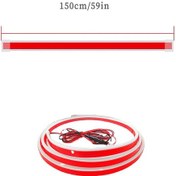 Resim Araba Kaput Işık Şeridi, 1.5m/1.8m Dinamik Tarama Işığı, 12v Esnek Led Araba 1.5m White Light 1 Piece Set 