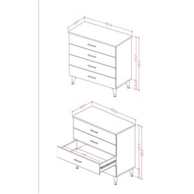 Resim Asra Trend 4 Çekmeceli Şifonyer ŞF-02 %100 MDF Geniş Saklama Ünitesi Beyaz 