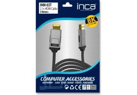 Resim Inca IHM-03T 3mt HDMI To HDMI Kablo 2.1VGA 