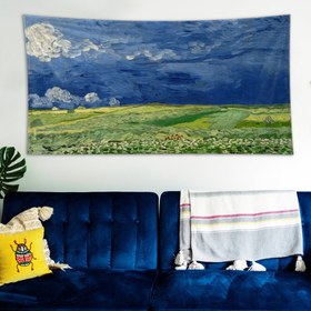 Resim Fırtına Bulutları Altında Buğday Tarlası Duvar Örtüsü - 65 cm x 135 cm 