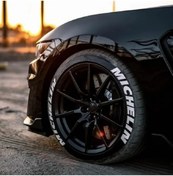 Resim OTOELİT Lastik Yazısı / Araba Lastik Yazısı / Tire Text Michelin 4 Lü Set Yapıştırıcı 