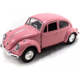 Resim Herkesetoptantic Kişiye Özel Büyük Boy Uzun Model Metal Vosvos Çek Bırak Oyuncak Araba (Pembe) 