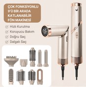 Resim Buldug 9’u 1 Arada Hızlı Kurutma ve Şekillendirme Saç Kurutma Makinesi – 1600W Fön ve Maşa Başlıkları 