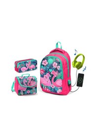 Resim Coral High Kız Çocuk Narçiçeği Flamingo 3'lü Çanta Takımı - Usb S 