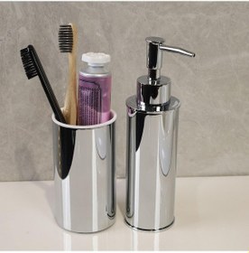 Resim Kobos Yuvarlak Banyo Seti Parlak Krom 