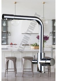 Resim 3 Yollu Arıtmalı Sıcak Soğuk Çıkışlı Eviye Mutfak Bataryası Arıtmalı Musluk Krom 