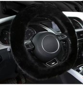 Resim 38cm Araba Direksiyon Simidi Kış Sıcak Kısa Peluş Kapak D-tipi Gri 1 Adet 