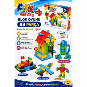 Resim Flexy Tangles Blok Oyunu 88 Parça - Oyuncak Lego Seti - Birbirine Geçmeli STEM Lego Seti - Eğitici Oyuncak 