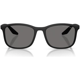 Resim Prada Ps A08s Dg002g 56 Linea Rossa Erkek Polarize Kare Siyah Kemik Güneş Gözlüğü Siyah 