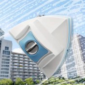 Resim İki Taraflı Ayarlanabilir Manyetik Cam Temizleme Aracı, Su Depolama Tankı ile, ABS Malzemesinden Üretilmiş, Çok Fonksiyonlu Cam Kazıyıcı ve Dahili Su Depolama Özelliğine Sahip, Üçgen Köşelerin Güvenlik Özelliklerini Korur, Mutfak ve Yüksek Kat Camı için Uygun, Yeniden Kullanılabilir Temizlik Bezi Dahil, Ev Temizliği İçin Gerekli 