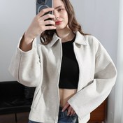 Resim Kadınlar İçin Sonbahar Modasın Retro Dönüş Yaka Uzun Kollu Ceket 