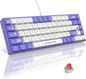 Resim Coverzone AJAZZ AK680 65% Kablolu Hotswap Mekanik Oyun Klavyesi,68 Tuşlu Taşınabilir Anti-Ghosting Klavye,Gökkuşağı Arkadan Aydınlatmalı Programlanabilir,EVA Sandviç,Ergonomik Mor Beyaz/Red Switch 