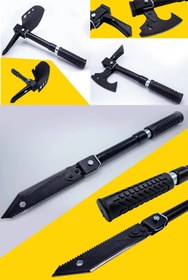 Resim Camp Reyon Multitools Katlanır Kürek, Balta, Bıçak, Testere, Çekiç, Çapa Seti Çok Fonksiyonlu Kamp Deprem Seti 