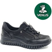 Resim Venüs Alnus Hakiki Deri Ortopedik Kadın Casual Ayakkabı Siyah 