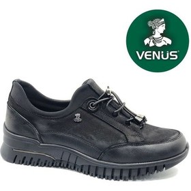 Resim Venüs Alnus Hakiki Deri Ortopedik Kadın Casual Ayakkabı Siyah 