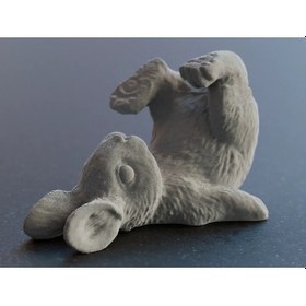 Resim 11cm Gri Sırtüstü Yatan Sevimli Paskalya Tavşanı Heykeli Figür 