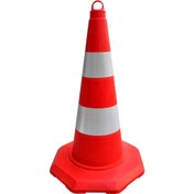 Resim İleri Trafik TPE Trafik Konisi 52 cm Çift Reflektifli Trafik Dubası 