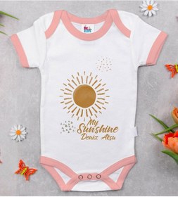 Resim Bitmeyenkartus Bk Kids Kişiye Özel Pembe Bebek Body Zıbın - Model 20 Çok Renkli 