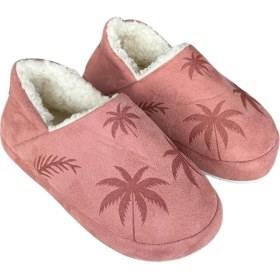 Resim Liger Ultra Hafif Palmiye Desenli Yünlü Ev Ayakkabısı Kadın Panduf PUDRA 