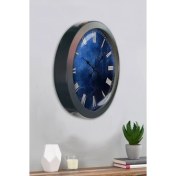 Resim Bahat Salon Ofis Duvar Saati Gri Metal Çerçeve 36 cm 