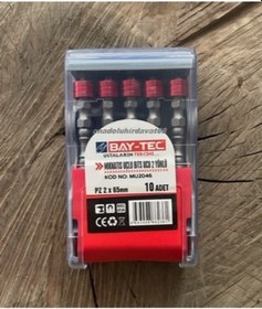 Resim Byt Pz2 Stoplu Vida Sıkma Ucu Mıknatıslı Çift Yönlü Yıldız Bits Uç 10 Adet 