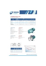 Resim Varan Jet 180a Kendinden Emişli / Jet Santrifüj Pompa 1.5 Hp / 1.1 Kw, Monofaze 220 V, 60 Mss, 5 M3/h 
